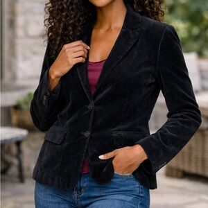 Eddie Bauer Black Velvet Blazer – Classic Tailored Jacket